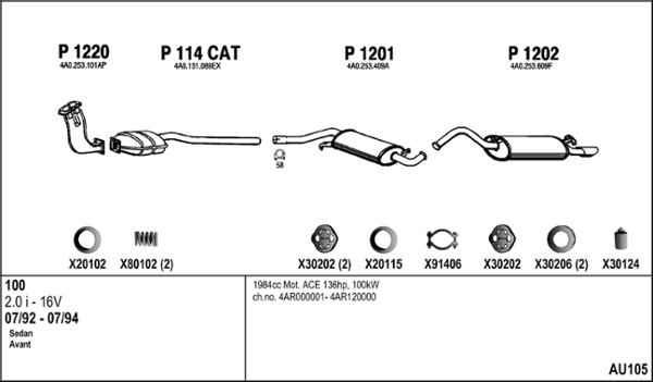 Fenno AU105 - Система випуску ОГ autocars.com.ua