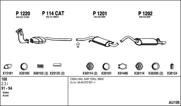 Fenno AU106 - Система випуску ОГ autocars.com.ua