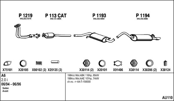 Fenno AU110 - Система випуску ОГ autocars.com.ua