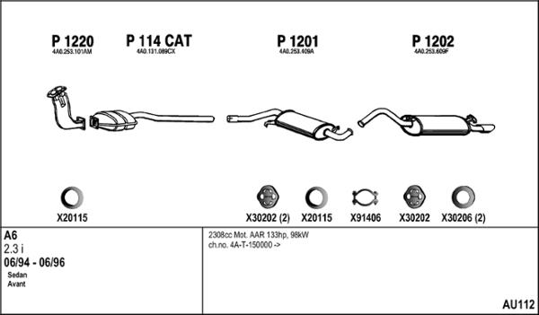 Fenno AU112 - Система випуску ОГ autocars.com.ua