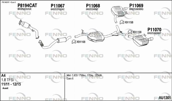 Fenno AU1301 - Система випуску ОГ autocars.com.ua