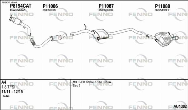 Fenno AU1302 - Система випуску ОГ autocars.com.ua