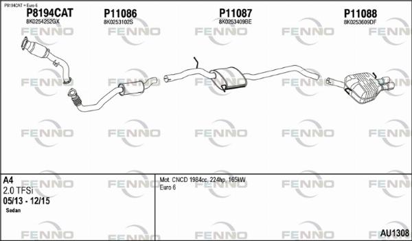Fenno AU1308 - Система випуску ОГ autocars.com.ua