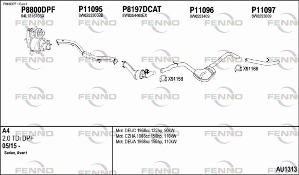Fenno AU1313 - Система випуску ОГ autocars.com.ua