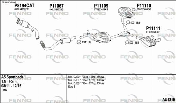 Fenno AU1319 - Система випуску ОГ autocars.com.ua