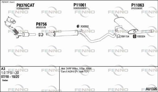 Fenno AU1326 - Система випуску ОГ autocars.com.ua