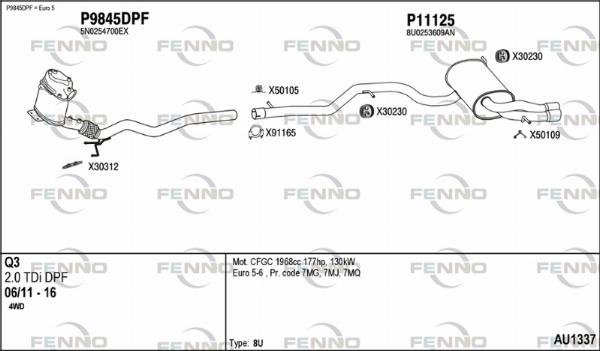 Fenno AU1337 - Система випуску ОГ autocars.com.ua