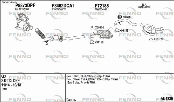 Fenno AU1339 - Система випуску ОГ autocars.com.ua