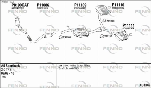 Fenno AU1346 - Система випуску ОГ autocars.com.ua