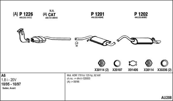 Fenno AU208 - Система випуску ОГ autocars.com.ua