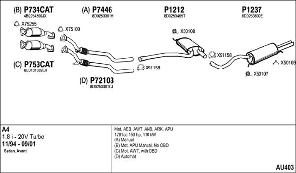 Fenno AU403 - Система випуску ОГ autocars.com.ua