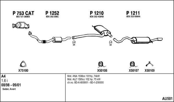 Fenno AU501 - Система випуску ОГ autocars.com.ua