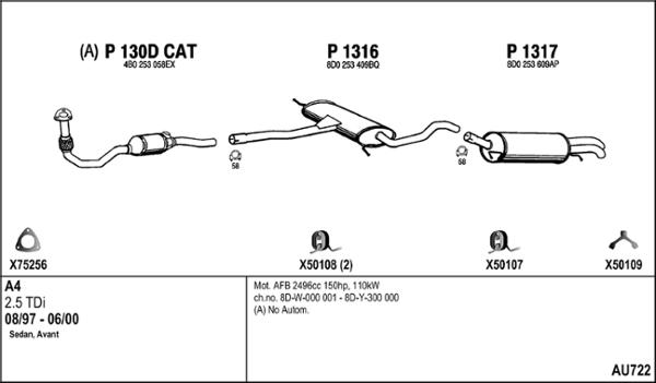 Fenno AU722 - Система випуску ОГ autocars.com.ua