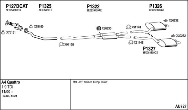 Fenno AU727 - Система випуску ОГ autocars.com.ua
