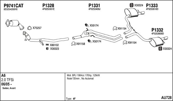 Fenno AU728 - Система випуску ОГ autocars.com.ua