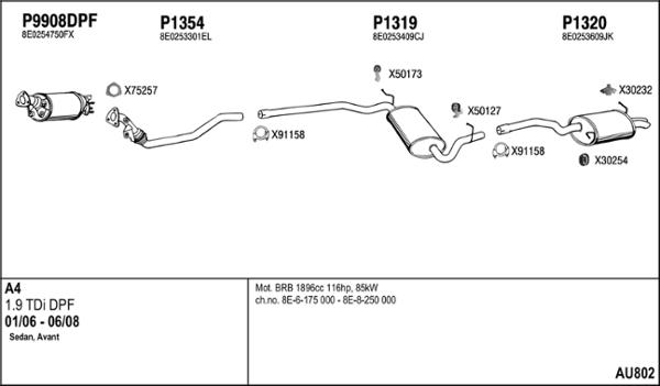 Fenno AU802 - Система випуску ОГ autocars.com.ua