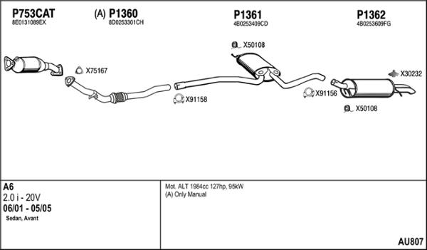 Fenno AU807 - Система випуску ОГ autocars.com.ua