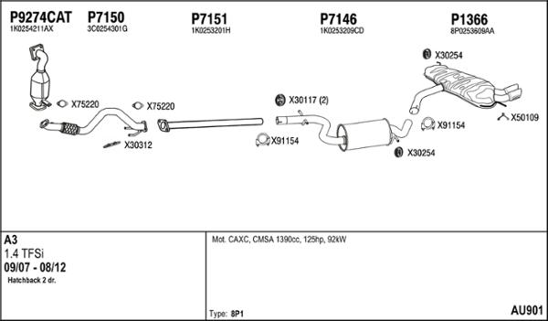 Fenno AU901 - Система випуску ОГ autocars.com.ua