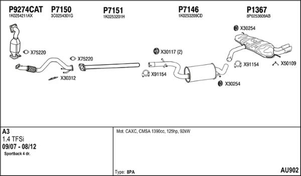 Fenno AU902 - Система випуску ОГ autocars.com.ua