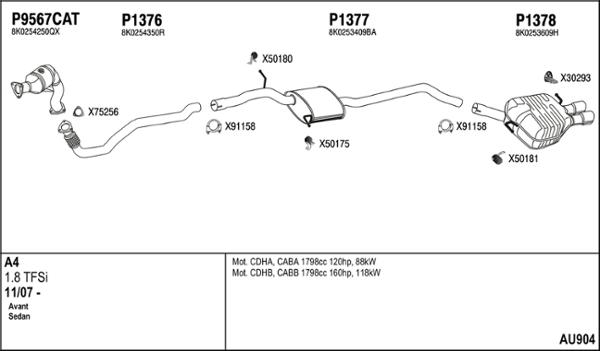 Fenno AU904 - Система випуску ОГ autocars.com.ua