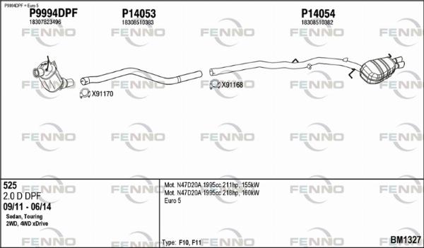 Fenno BM1327 - Система випуску ОГ autocars.com.ua