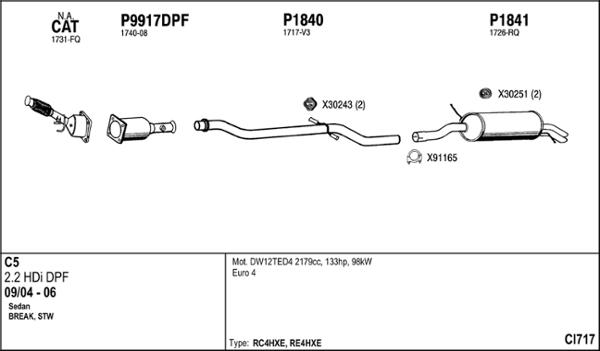 Fenno CI717 - Система випуску ОГ autocars.com.ua