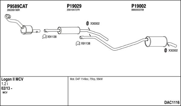 Fenno DAC1116 - Система випуску ОГ autocars.com.ua