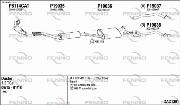 Fenno DAC1301 - Система випуску ОГ autocars.com.ua