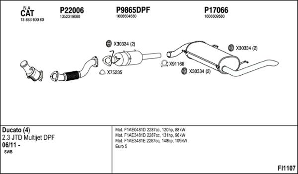 Fenno FI1107 - Система випуску ОГ autocars.com.ua