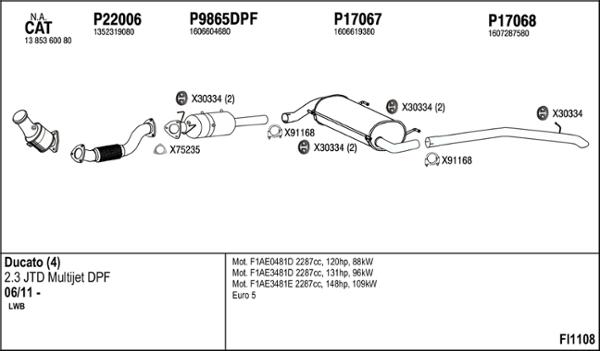 Fenno FI1108 - Система випуску ОГ autocars.com.ua