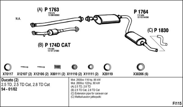 Fenno FI115 - Система випуску ОГ autocars.com.ua