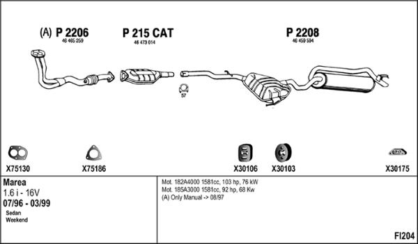 Fenno FI204 - Система випуску ОГ autocars.com.ua