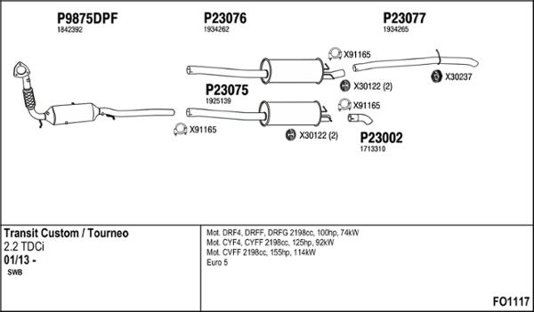 Fenno FO1117 - Система випуску ОГ autocars.com.ua