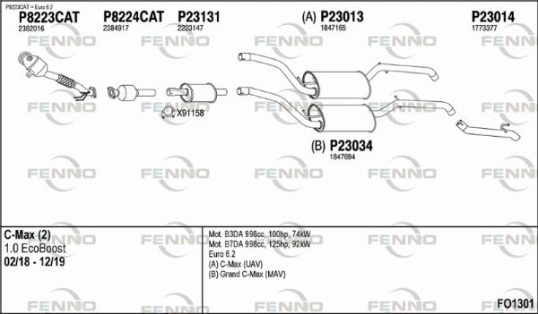 Fenno FO1301 - Система випуску ОГ autocars.com.ua