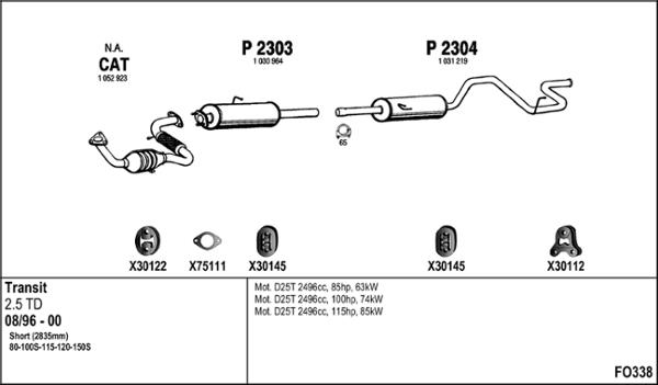 Fenno FO338 - Система випуску ОГ autocars.com.ua