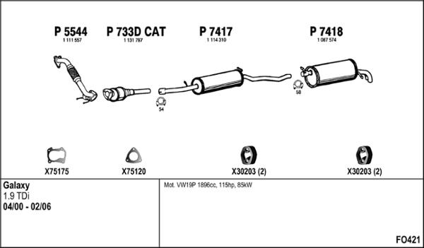 Fenno FO421 - Система випуску ОГ autocars.com.ua