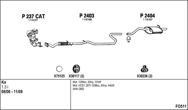 Fenno FO511 - Система випуску ОГ autocars.com.ua