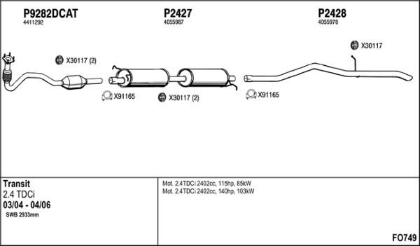 Fenno FO749 - Система випуску ОГ autocars.com.ua