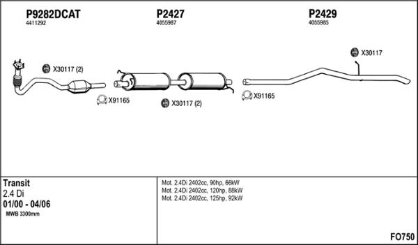 Fenno FO750 - Система випуску ОГ autocars.com.ua