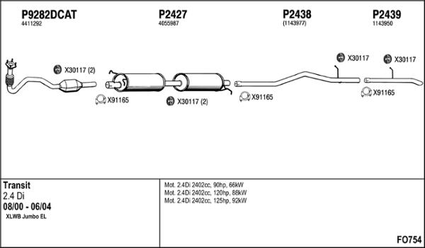 Fenno FO754 - Система випуску ОГ autocars.com.ua