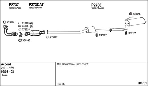 Fenno HO701 - Система випуску ОГ autocars.com.ua