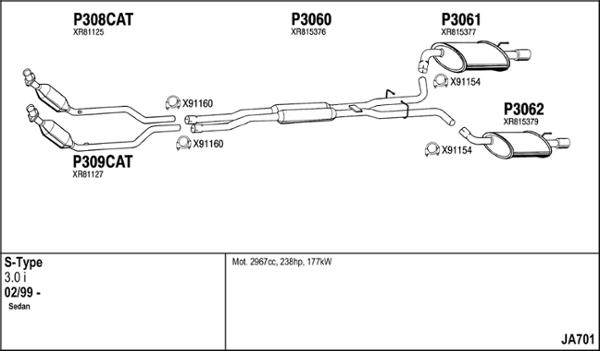 Fenno JA701 - Система випуску ОГ autocars.com.ua