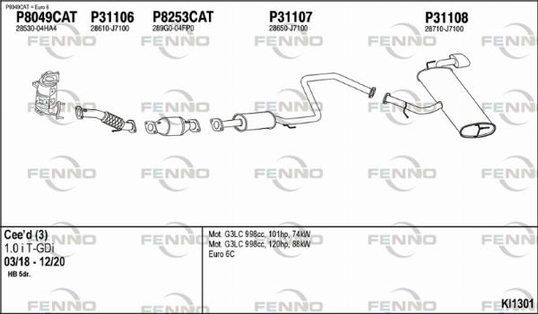 Fenno KI1301 - Система випуску ОГ autocars.com.ua