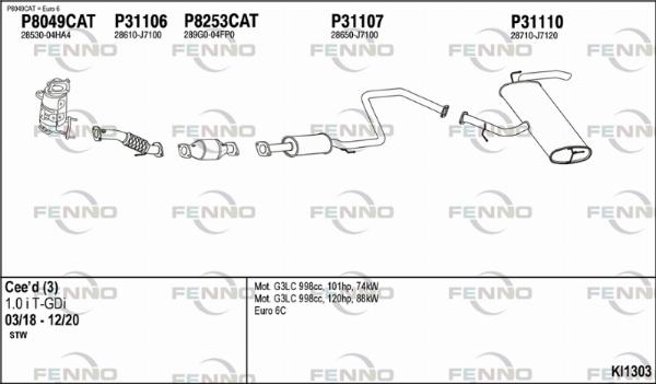 Fenno KI1303 - Система випуску ОГ autocars.com.ua