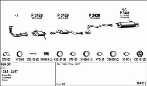 Fenno MA012 - Система випуску ОГ autocars.com.ua