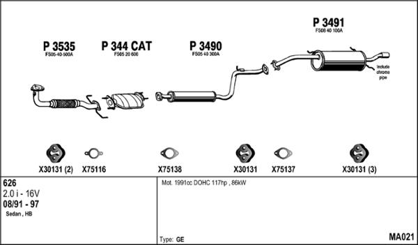Fenno MA021 - Система випуску ОГ autocars.com.ua