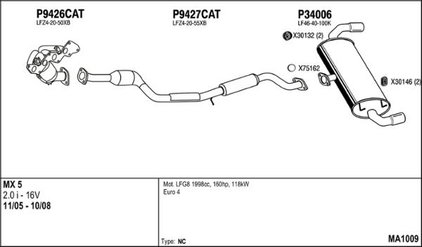 Fenno MA1009 - Система випуску ОГ autocars.com.ua