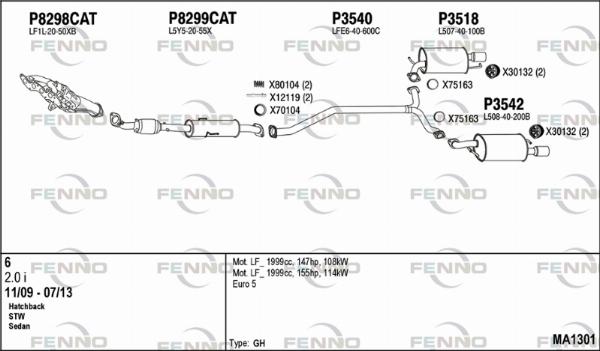 Fenno MA1301 - Система випуску ОГ autocars.com.ua