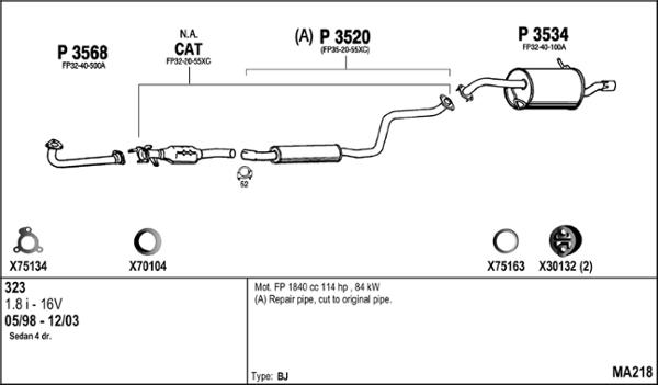 Fenno MA218 - Система випуску ОГ autocars.com.ua