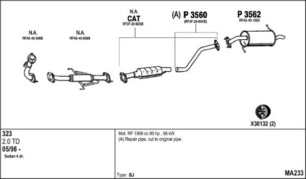 Fenno MA233 - Система випуску ОГ autocars.com.ua